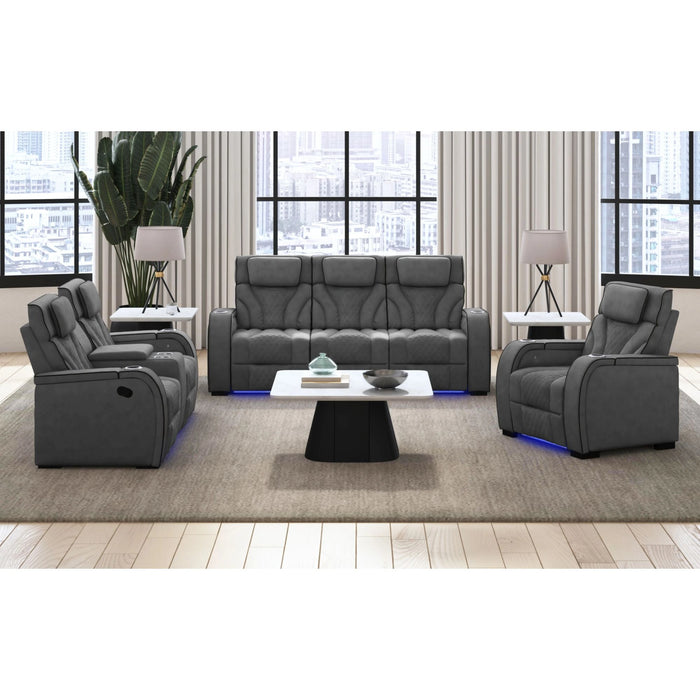 Blitz Motion Loveseat with Console, and LED