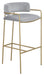 Comstock Upholstered Low Back Stool Grey and Gold image