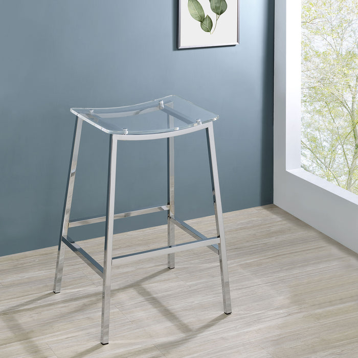 Jovani Acrylic Backless Bar Stools Clear and Chrome (Set of 2) image