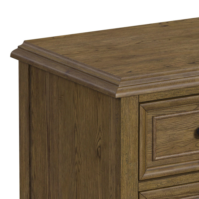 Heritage & Home Nightstand with USBC in Oak Brown