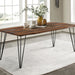 Neve Live-edge Dining Table with Hairpin Legs Sheesham Grey and Gunmetal image