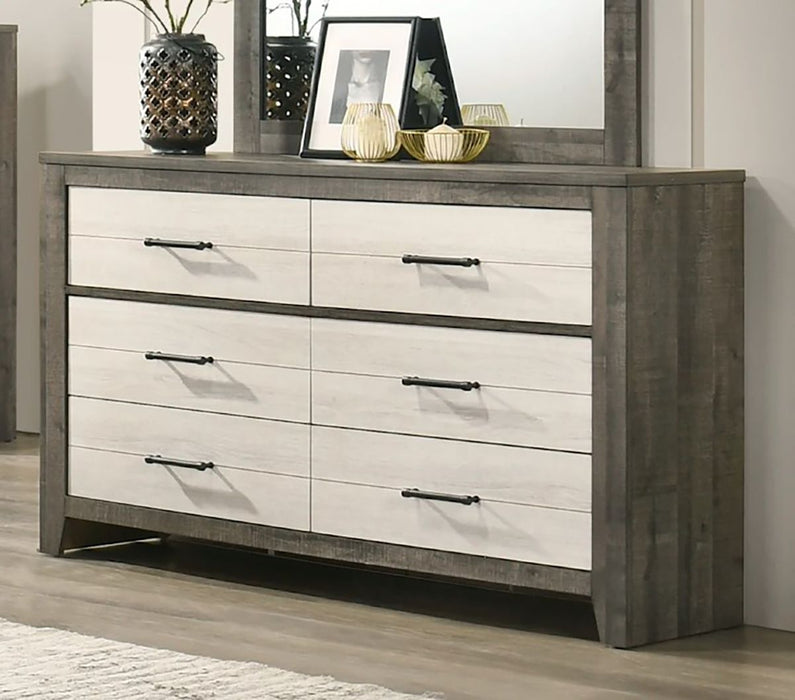 Crown Mark Furniture Rhett 6 Drawer Dresser in Gray