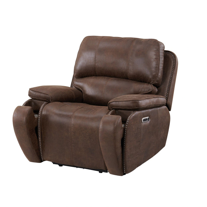 Atlantis Power Motion Recliner with Power Head Recliner in Heritage Brown