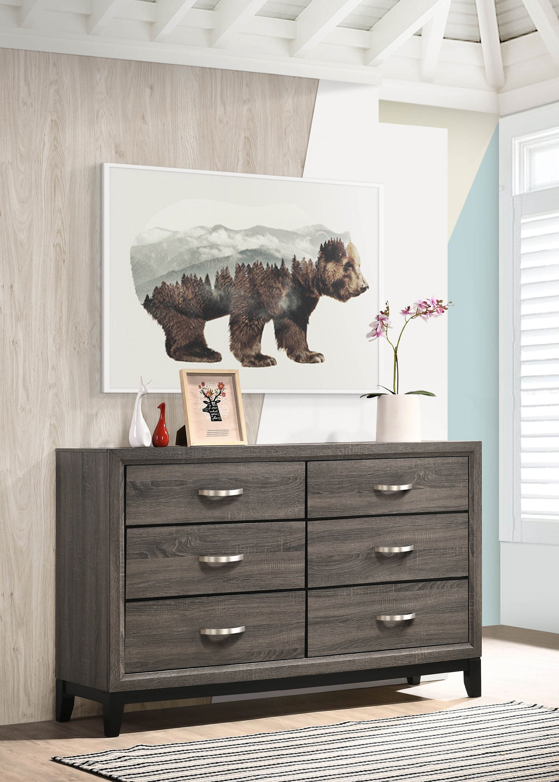 weathered grey dresser Aurora Dresser (Weathered Grey)