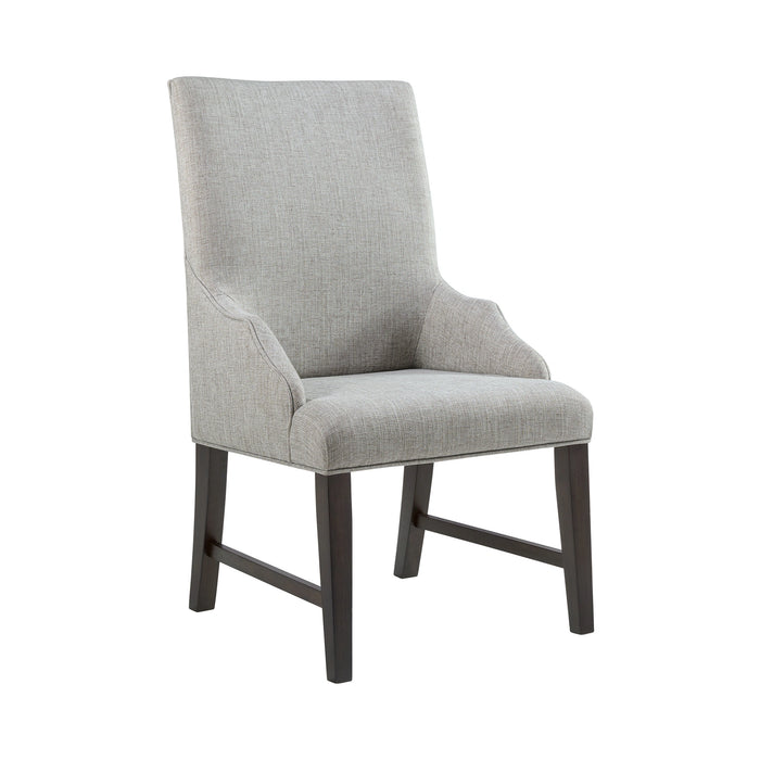Montrose Dining Host Chair with Light Grey Fabric in Espresso (2 Per Carton)