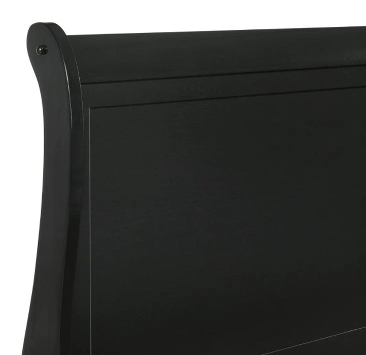 Elements International Louis Philippe Twin Panel Bed in Black