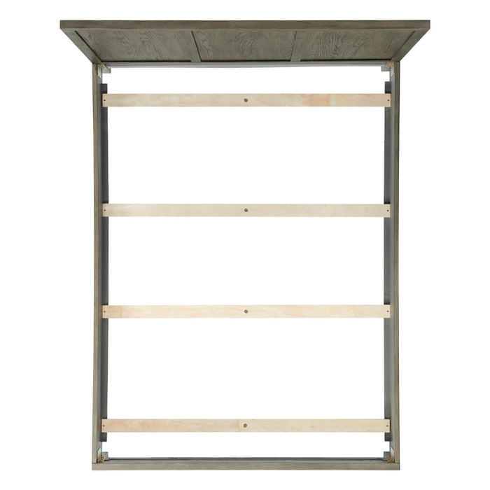 Elements International Versailles Queen Wooden Panel Bed with Low Footboard in Grey