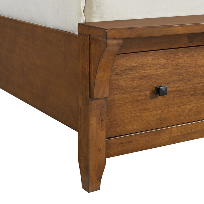 Gage Sleigh Storage Bed in Chestnut