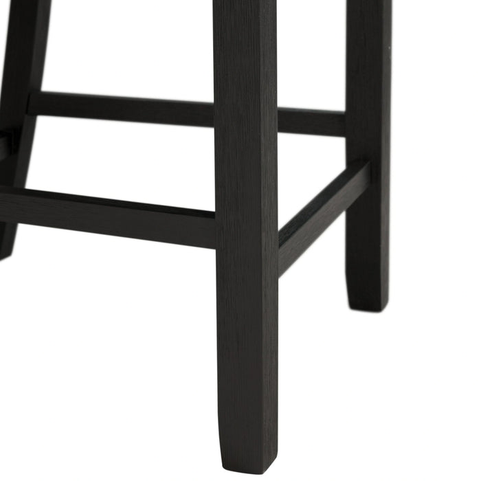 Martin Counter Side Chair with Grey Fabric - Black Finish (2 Per Carton)