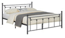 Canon Queen Metal Slatted Headboard Platform Bed - Gunmetal image