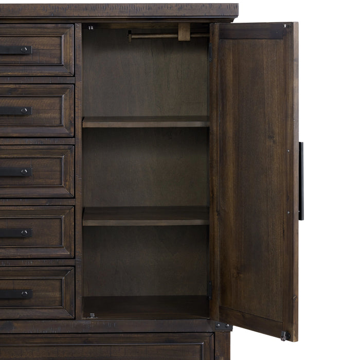 Colorado City 6-Drawer Door Chest in Charcoal