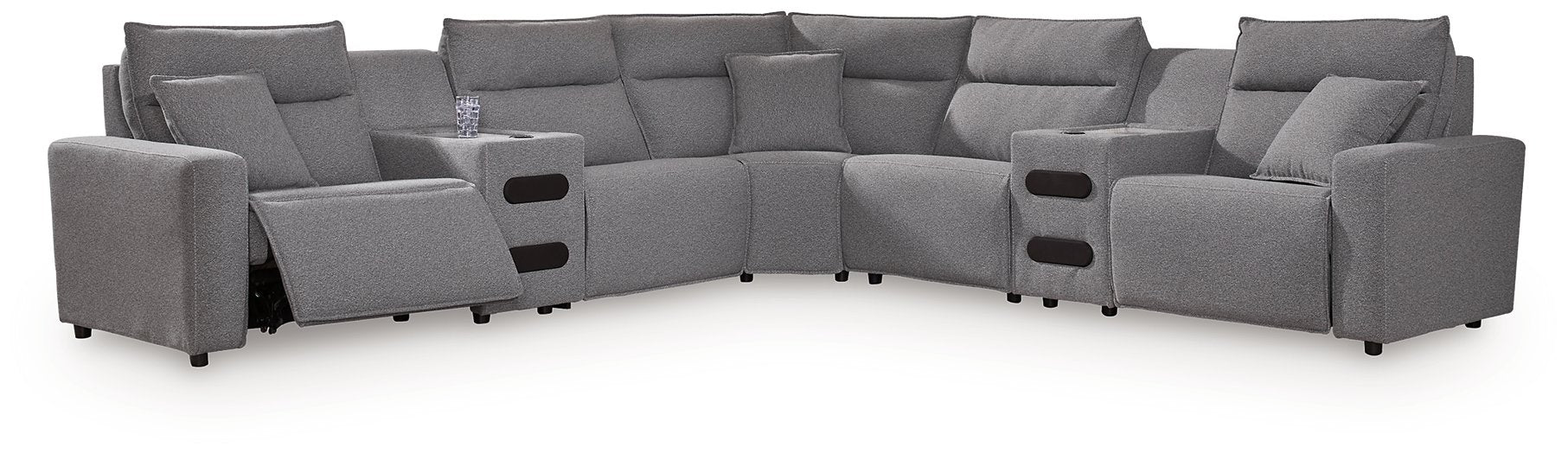 Modmax II Power Reclining Sectional with Audio Consoles - In Home Furniture (San Antonio, TX)