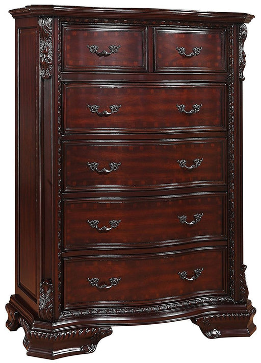 Crown Mark Furniture Sheffield 6-Drawer Chest in Dark Cherry image