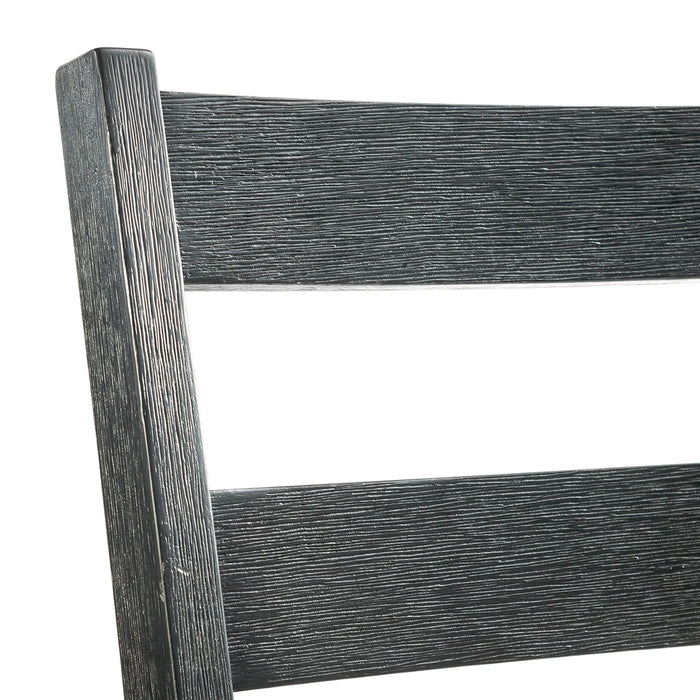 Martin Side Chair with Grey Fabric - Black Finish (2 Per Carton)