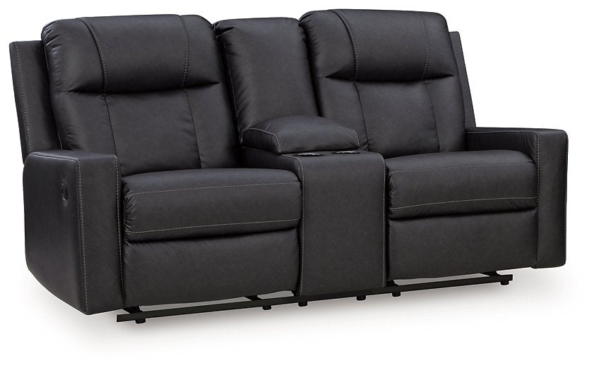 Mackmenville Reclining Loveseat with Console - In Home Furniture (San Antonio, TX)
