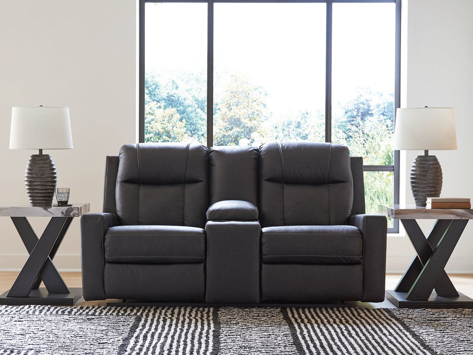 Mackmenville Reclining Loveseat with Console - In Home Furniture (San Antonio, TX)