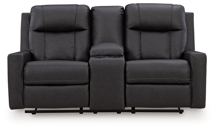Mackmenville Reclining Loveseat with Console - In Home Furniture (San Antonio, TX)