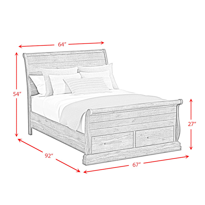 Park Ridge Sleigh Storage Bed in Charcoal