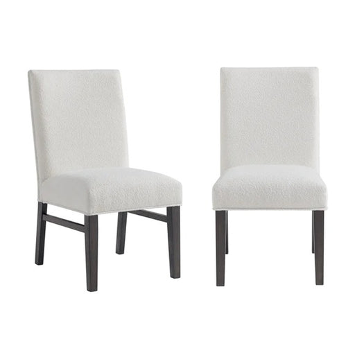 Elements International Breckenridge Dining Side Chair With Boucle Snow (Set of 2) in Black image