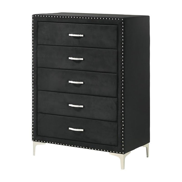 Crown Mark Furniture Lucinda 5 Drawer Chest in Black image