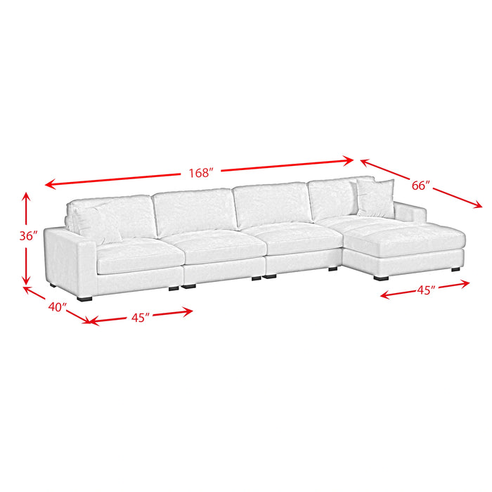 Arizona 4PC Sectional Set with RHF Chaise in Steno Black