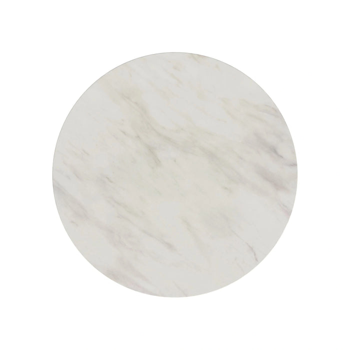 Sylvie Round Dining Table with White Faux Marble Top