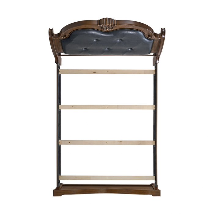 Cadenza UPH Bedroom Set with Black PU in Brown