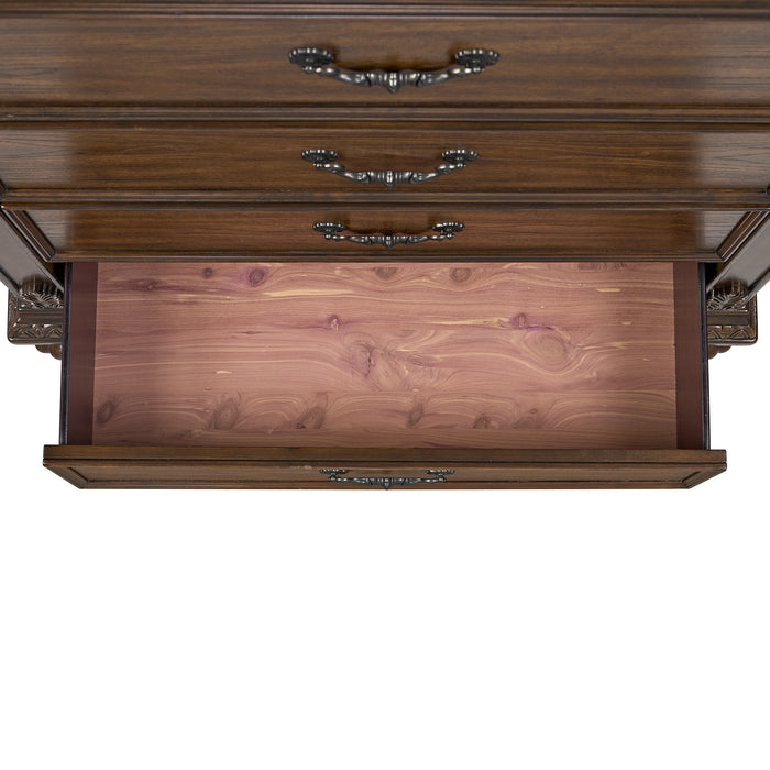 Cadenza UPH Bedroom Set with Black PU in Brown