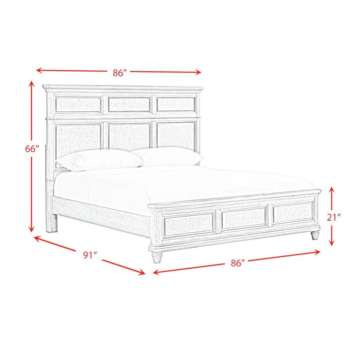 Whit-Ash Panel Bedroom Set in Light Grey