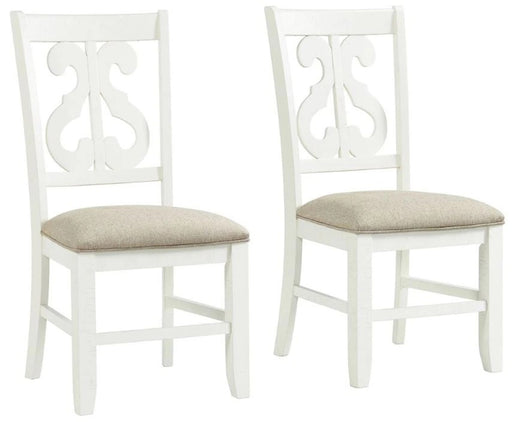 Elements International Stone Dining Chair (Set of 2) in White image