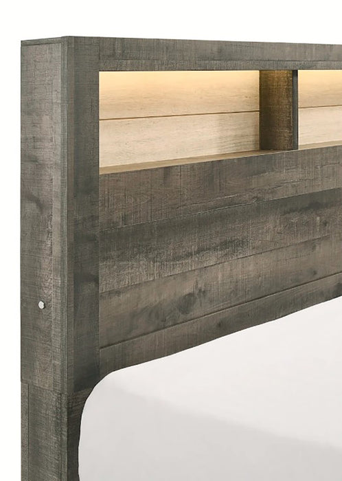 Crown Mark Furniture Rhett King Platform Bed in Gray