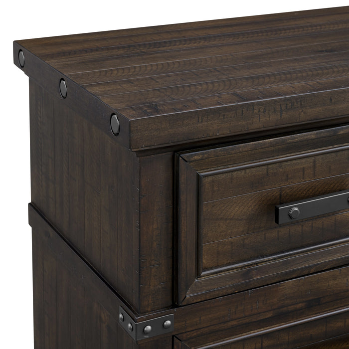 Colorado City 6-Drawer Door Chest in Charcoal