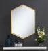 Bledel Hexagon Shaped Wall Mirror Gold - In Home Furniture (San Antonio, TX)