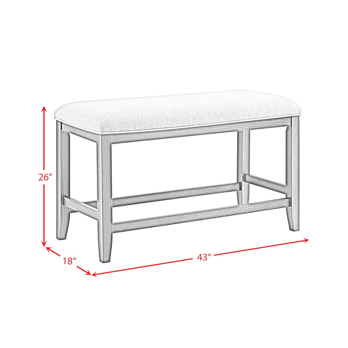 Elodie Counter Bench with Grey Fabric in Charcoal