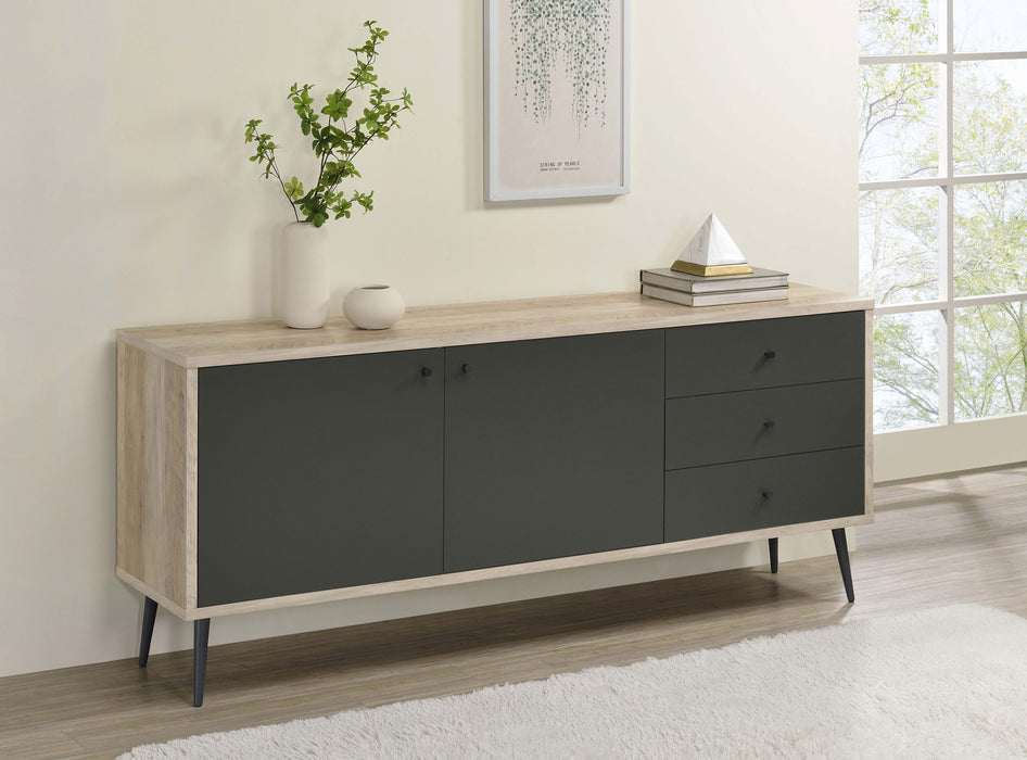 Maeve 2-door Engineered Wood Accent Cabinet Grey and Antique Pine image