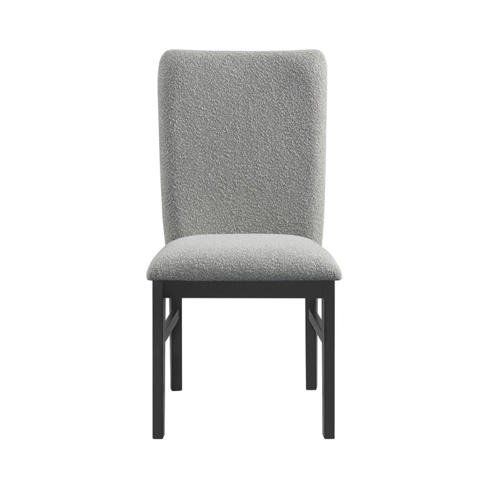 Portland Side Chair with Grey Fabric (PGY1113-4) in Black (2 Per Carton)