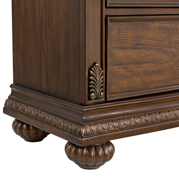 Cadenza UPH Bedroom Set with Black PU in Brown