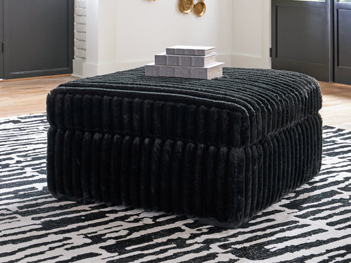 Midnight-Madness Oversized Accent Ottoman - In Home Furniture (San Antonio, TX)