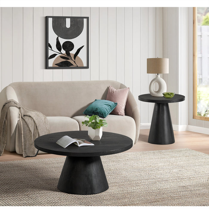 Portland Round Coffee Table in Black