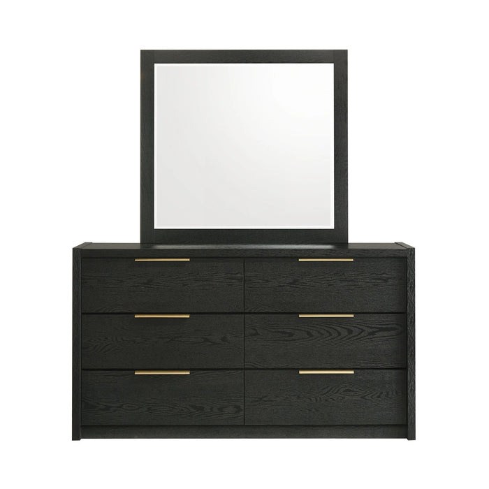 South Bend Dresser and Mirror Set in Black