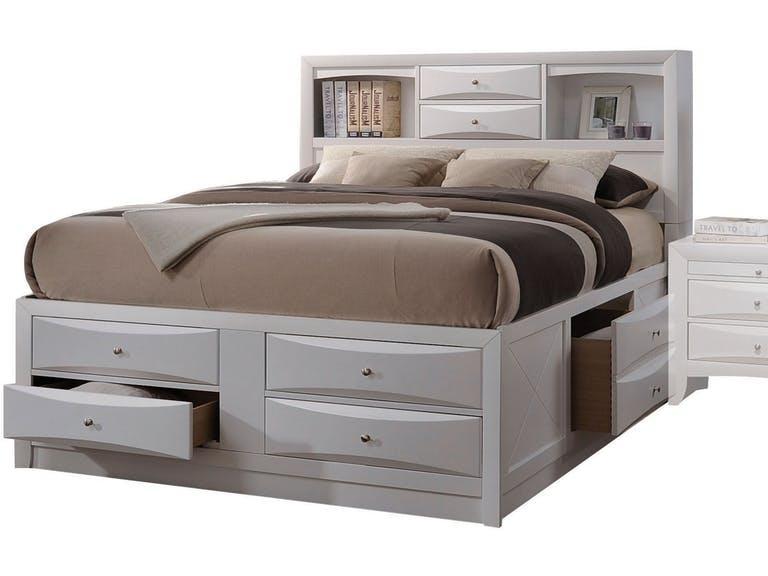 Acme Ireland Queen Storage Bed in White 21700Q - In Home Furniture (San Antonio, TX)