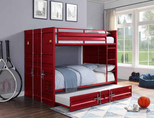 Cargo Red Bunk Bed (Full/Full) - In Home Furniture (San Antonio, TX)