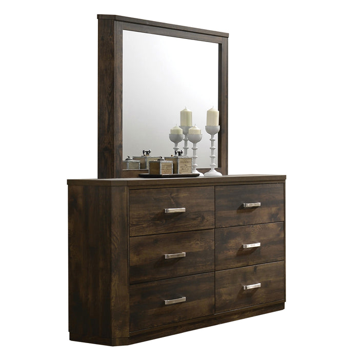 Elettra Rustic Walnut Mirror - In Home Furniture (San Antonio, TX)