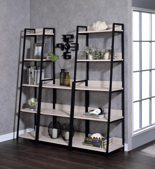 Wendral Natural & Black Bookshelf (5-Tier, 23"L) - In Home Furniture (San Antonio, TX)