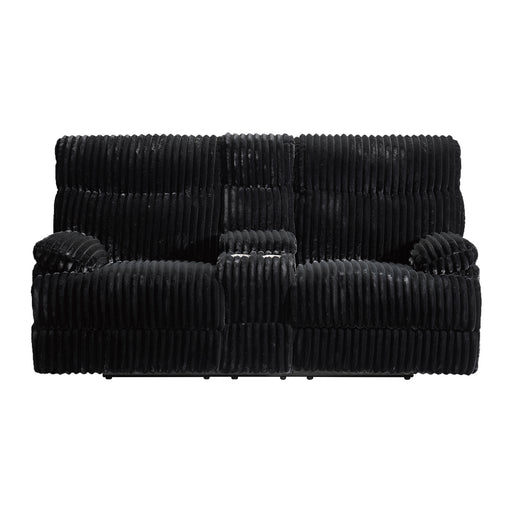 Admiral Motion Loveseat with Console in Masis Black - In Home Furniture (San Antonio, TX)