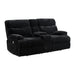 Admiral 3PC Living Room Set in Masis Black-Sofa, Loveseat & Recliner - In Home Furniture (San Antonio, TX)
