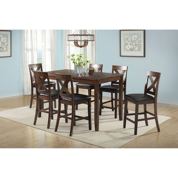 Alex 60" 7Pc Counter Dining Set - In Home Furniture (San Antonio, TX)