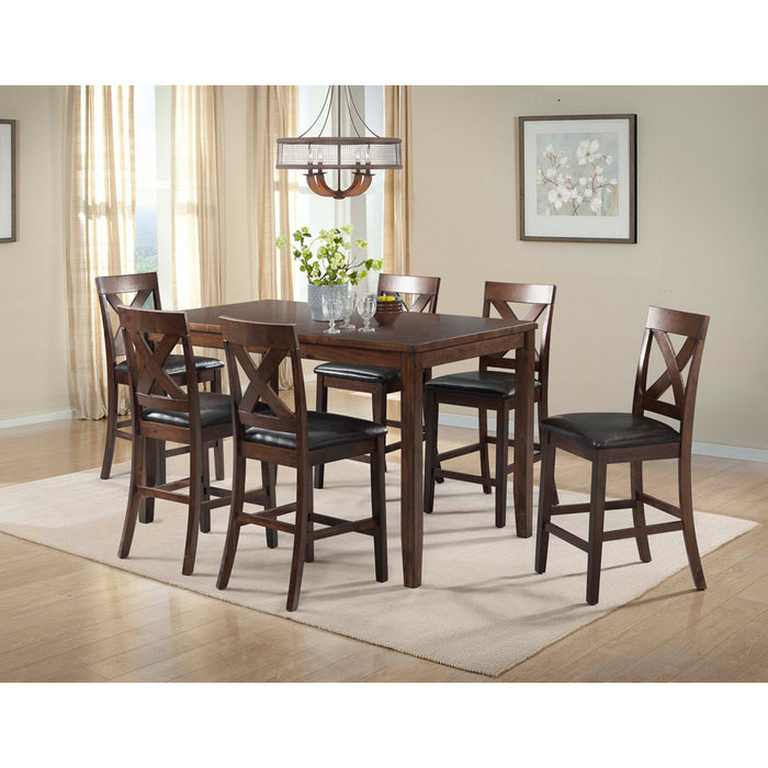 Alex Counter Side Chair W/Brown PU Espresso (2 Per Pack) - In Home Furniture (San Antonio, TX)