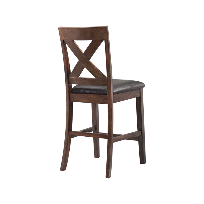 Alex Counter Side Chair W/Brown PU Espresso (2 Per Pack) - In Home Furniture (San Antonio, TX)
