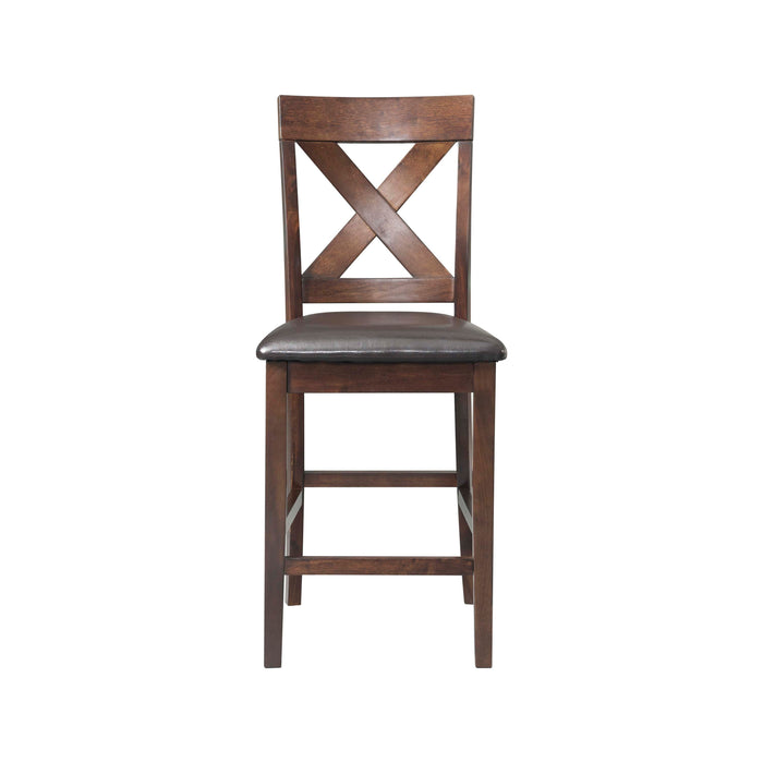 Alex Counter Side Chair W/Brown PU Espresso (2 Per Pack) - In Home Furniture (San Antonio, TX)